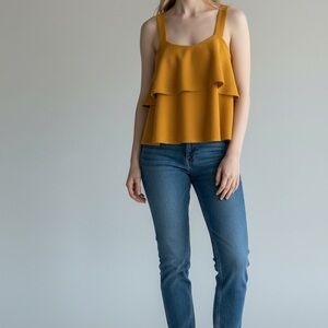 Madewell Golden Yellow Textured Tank Top